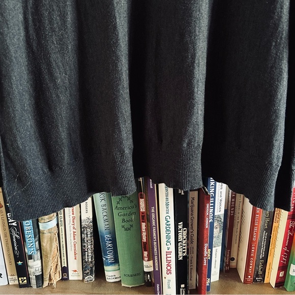 Velvet Graham Spencer Gray 100% Cotton Sheer Turtleneck Long Sleeve Sweater sz M - Picture 3 of 10